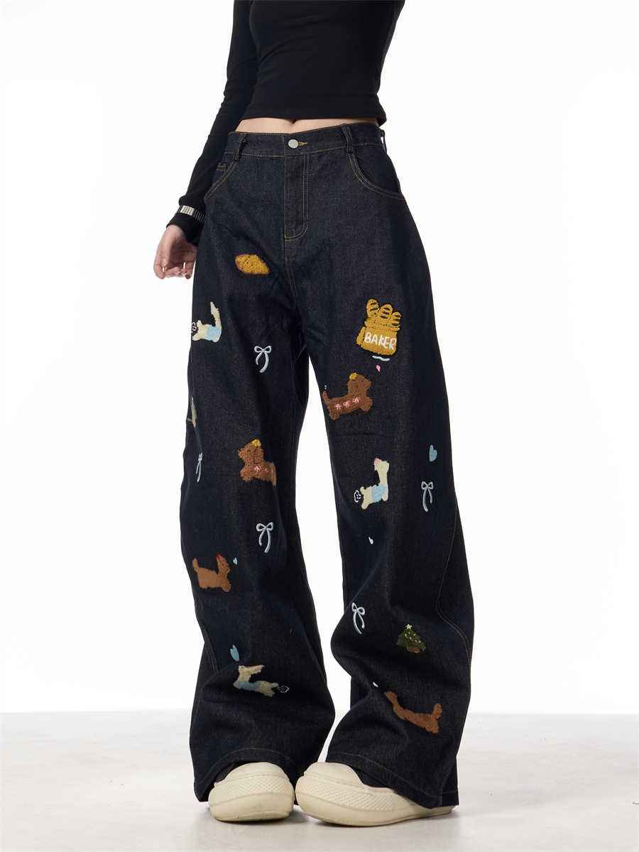 Sausage Dog Patchwork Jeans For Women MuddyStock