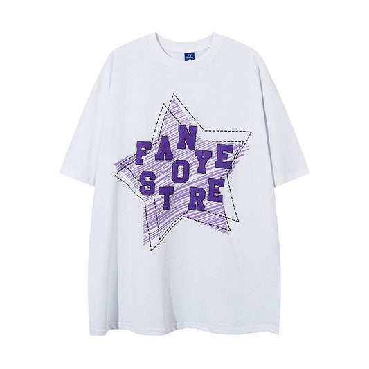 Fashion Five-pointed Star Graffiti Loose For Both Men And Women MuddyStock