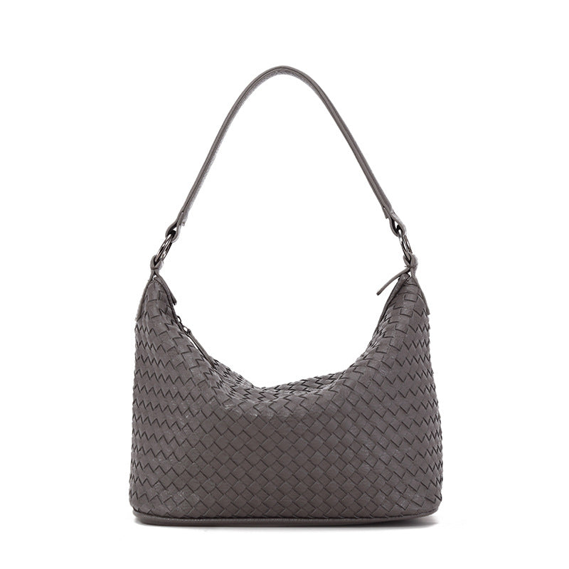 Woven Women's Shoulder Bag Dark Grey
