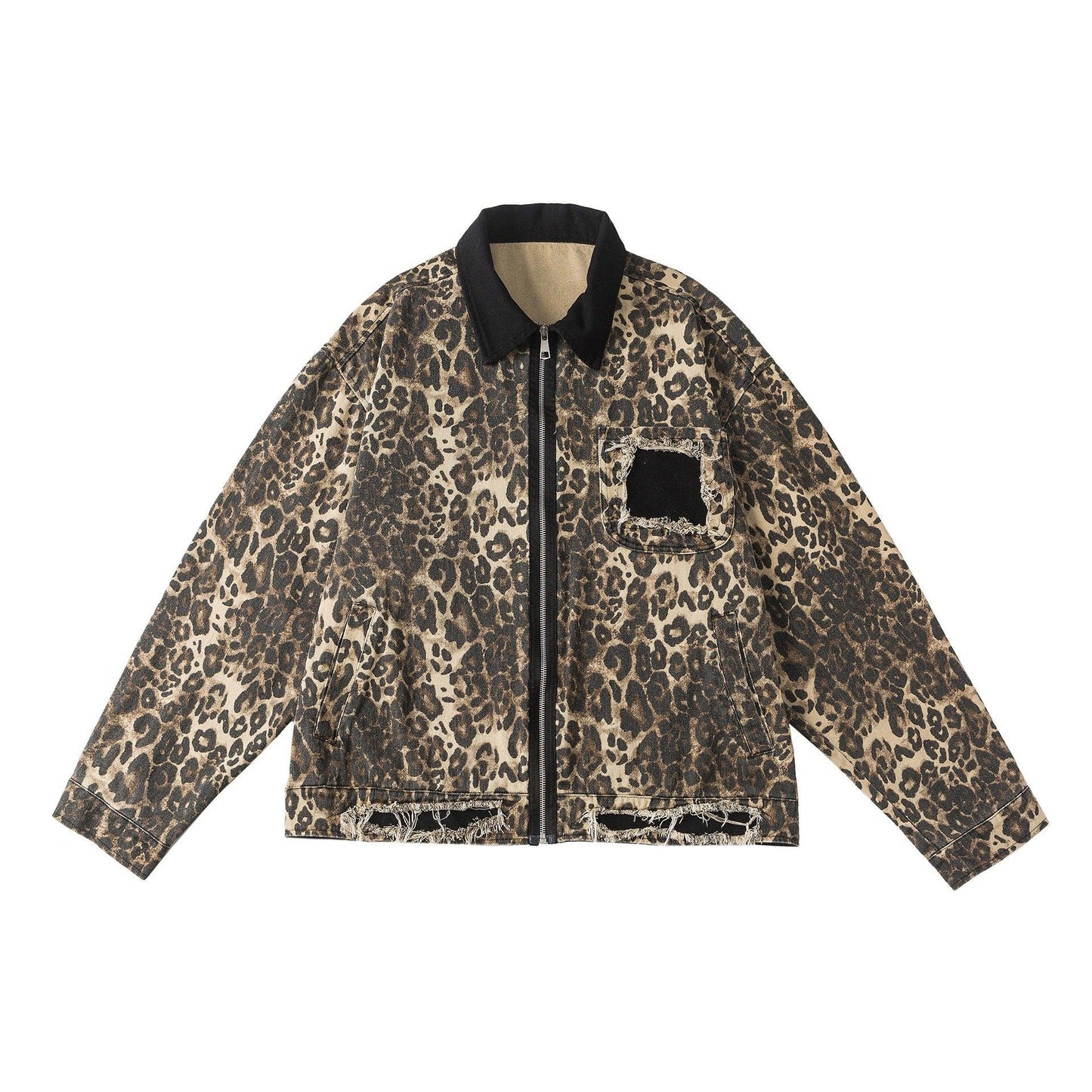 Vintage Leopard Print Jacket For Women null