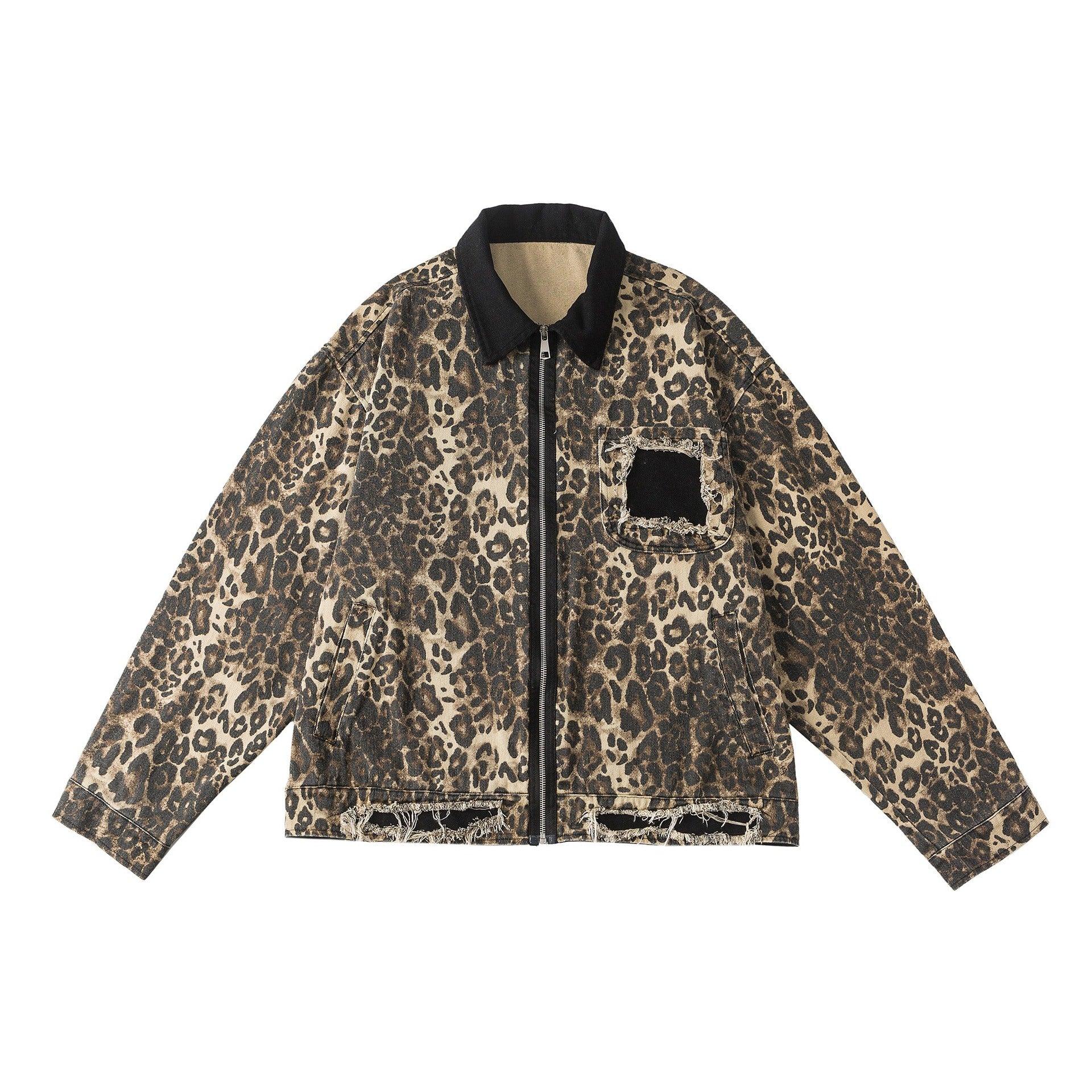 Vintage Leopard Print Jacket For Women null