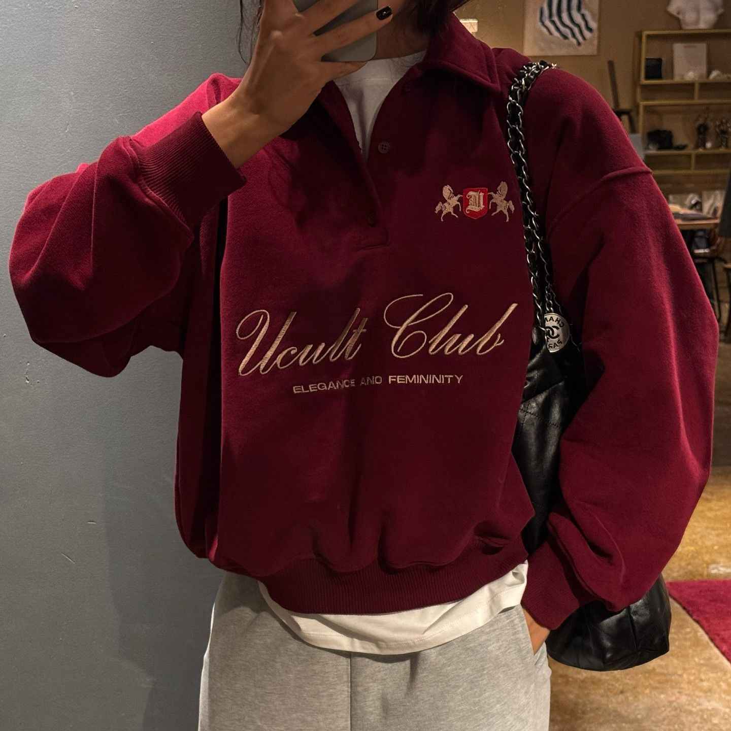 Letter Embroidered Pullover Sweatshirt For Men And Women MuddyStock