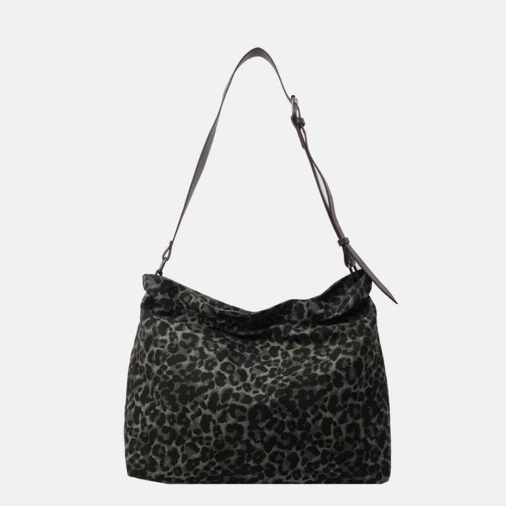 Leopard Adjustable Strap Tote Bag Black Forest One Size