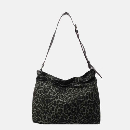Leopard Adjustable Strap Tote Bag Black Forest One Size