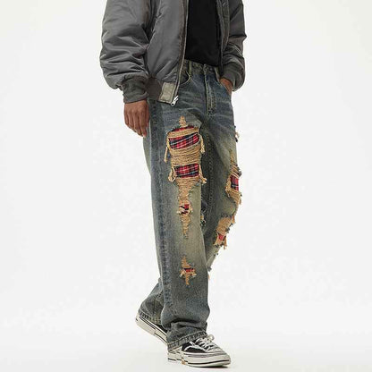 Washed Loose Casual Straight Jeans For Men MuddyStock