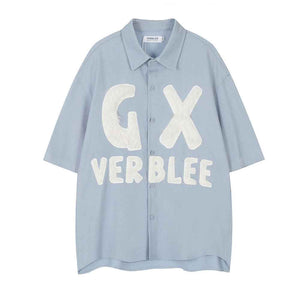 Loose Casual Polo Collar Summer Shirt For Men Blue