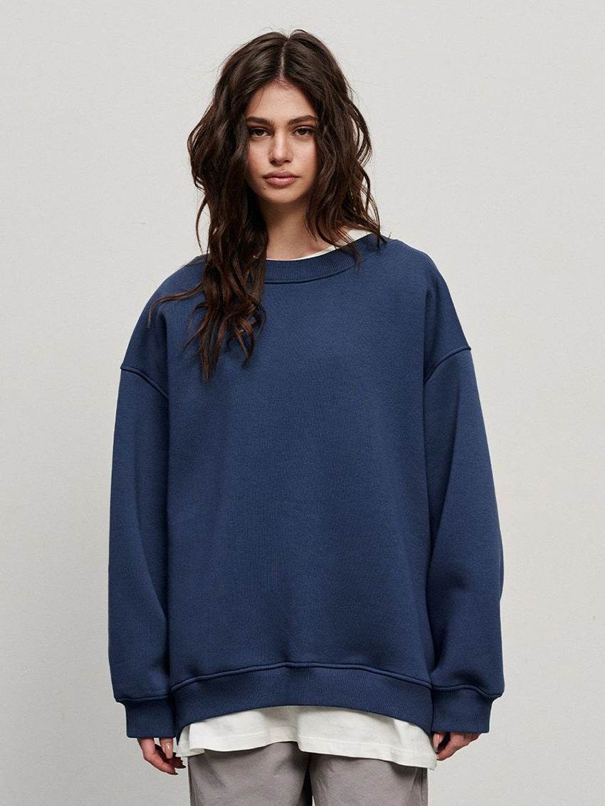 Loose Polar Fleece Sweatshirt For Women | MuddyStock Originals Navy Blue eprolo
