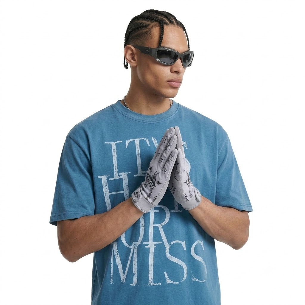 Men's American-style Letter Printed Round Neck T-shirt