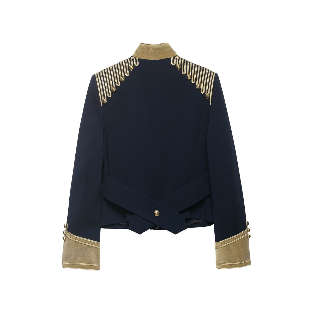 Military Parade Band Gold Braided Cropped Jacket All Products