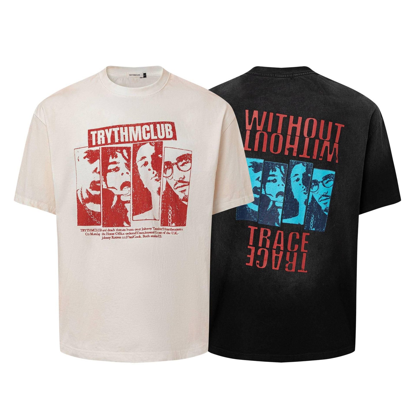 Portrait collage printed short sleeved t-shirt for men | MuddyStock Originals