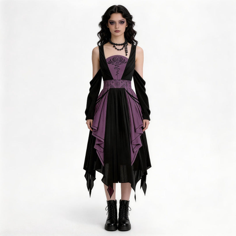 Gothic Women's Vampire Witch Dress For Halloween