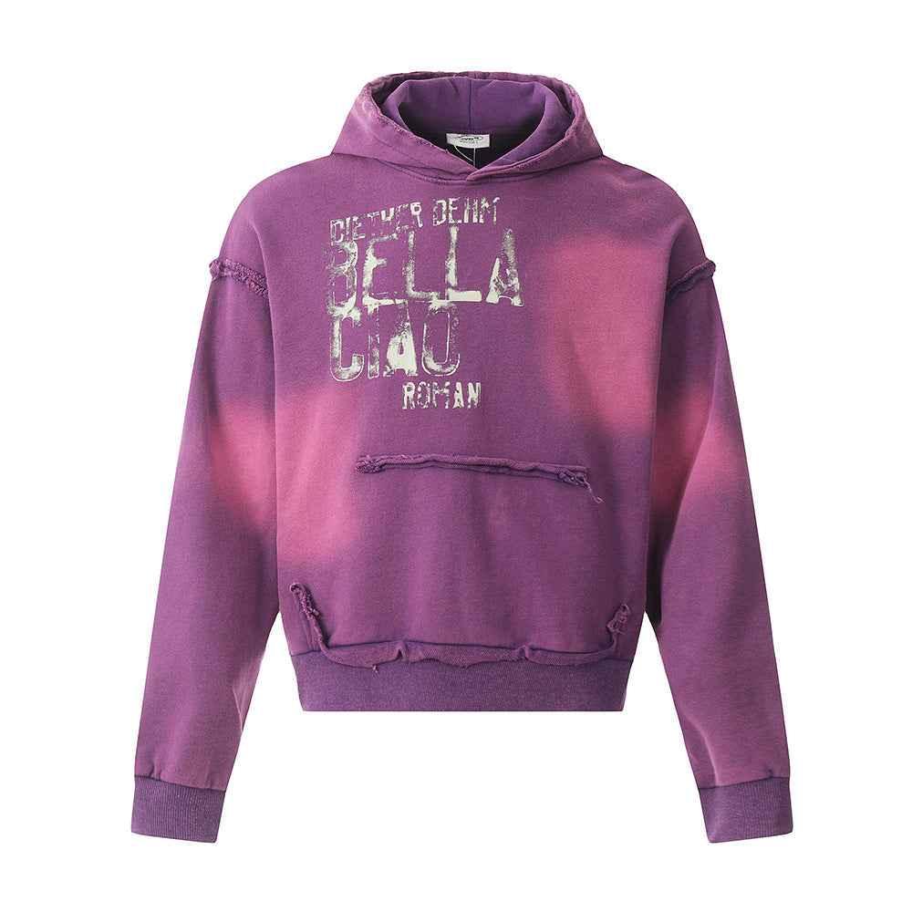 Spray Painting Old Dirty Hoodie For Women null
