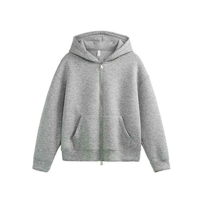 Women's Retro Loose Casual Hoodie Light Gray MuddyStock