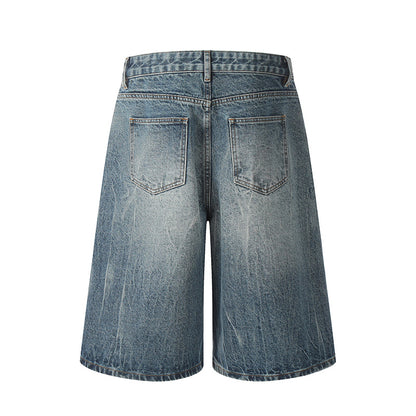 Make old blue lightning denim shorts