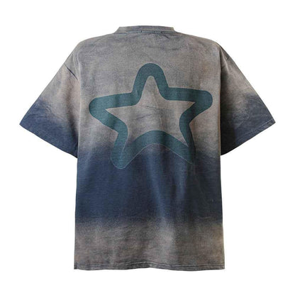 Tie-dye Gradient Short-sleeved T-shirt For Men And Women null