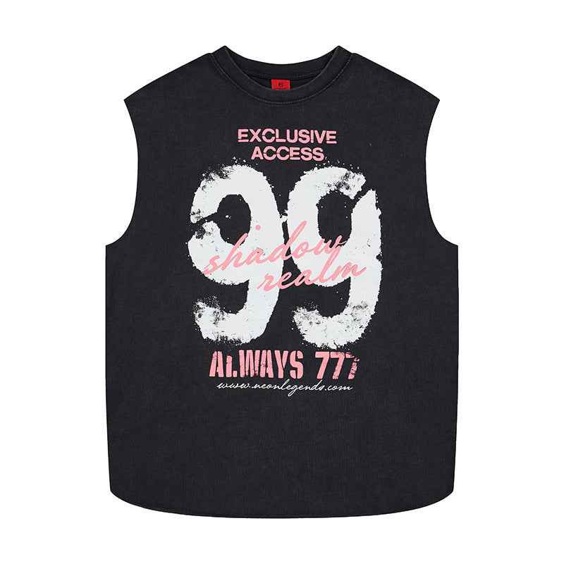 99 printed wide shoulder vest