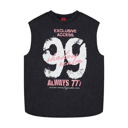 99 printed wide shoulder vest