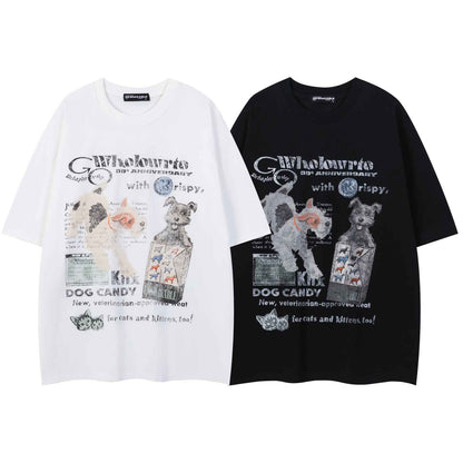 Street Graffiti Dog Print Short Sleeve T-Shirt For Men And Women | MuddyStock Originals MuddyStock