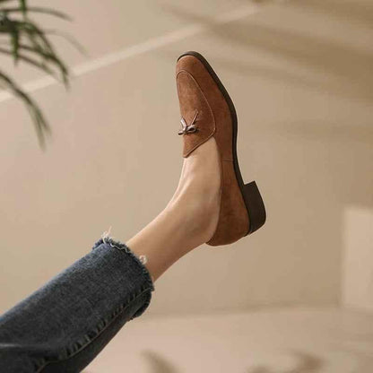 Women Round Toe Casual Bow-knot Low Heel Loafers