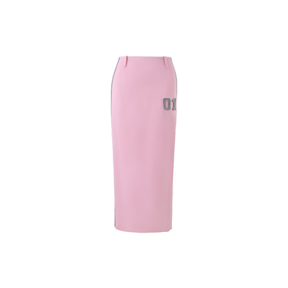 Retro Sports Casual Color Contrast Skirt For Women Pink All Products