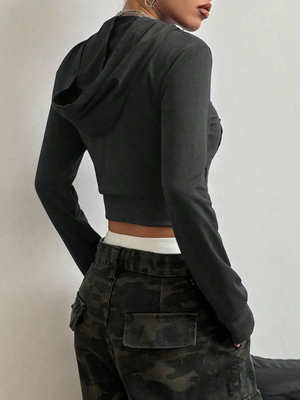 Letter Graphic Zip Up Long Sleeve Hoodie For Women | MuddyStock Originals MuddyStock