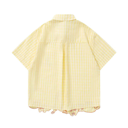 Pink Pastel Cat Check Shirt For Women | MuddyStock Originals