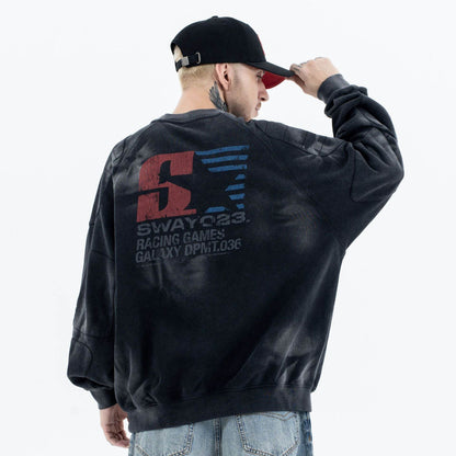 Men's Racing Print Crew Neck Sweatshirt | MuddyStock Originals MuddyStock