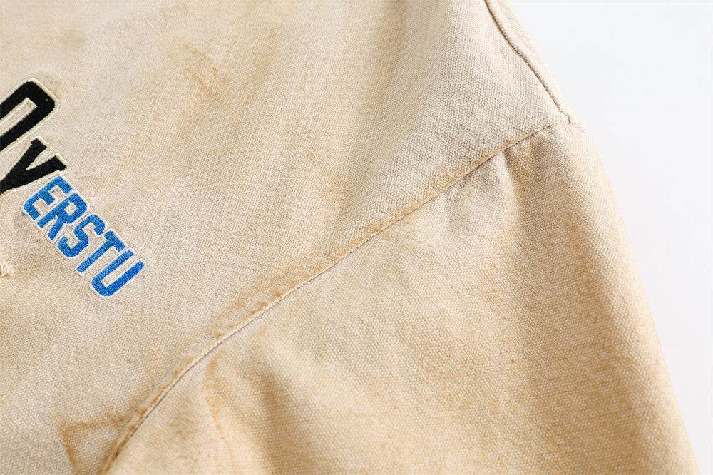 Embroidered Lapel Workwear Jacket For Men MuddyStock