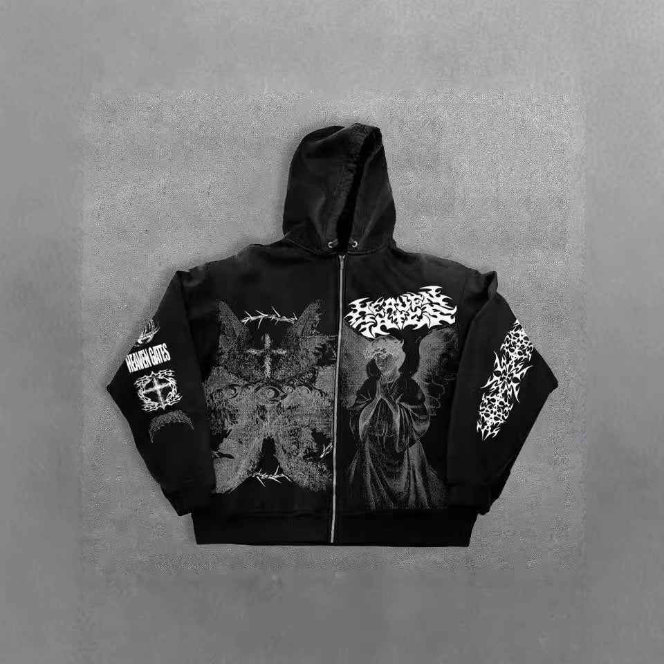 Angel print zipper hoodie for men and women | MuddyStock Originals eprolo