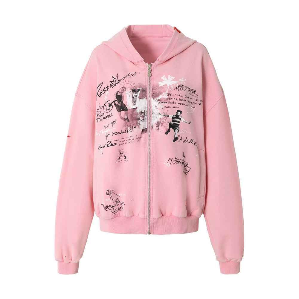 Graffiti letter loose hoodie for women | MuddyStock Originals