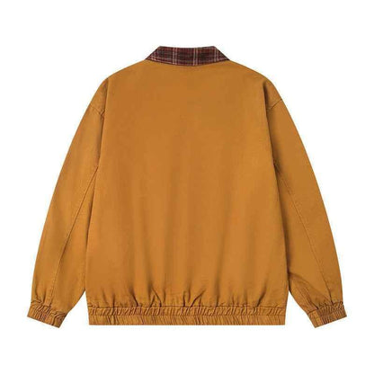 Vintage Star Letter Embroidery Patchwork Turn-down Collar Jacket for Women | MuddyStock Originals