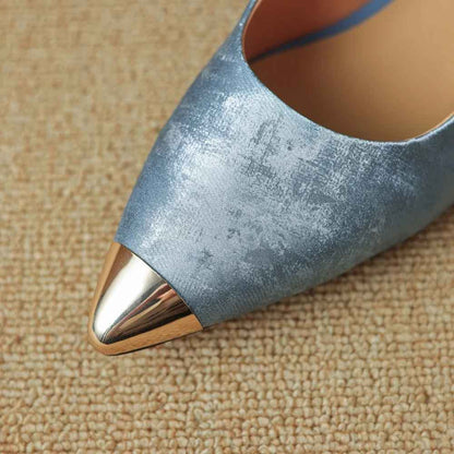 Women's Heels With MetalTexture Toe Design