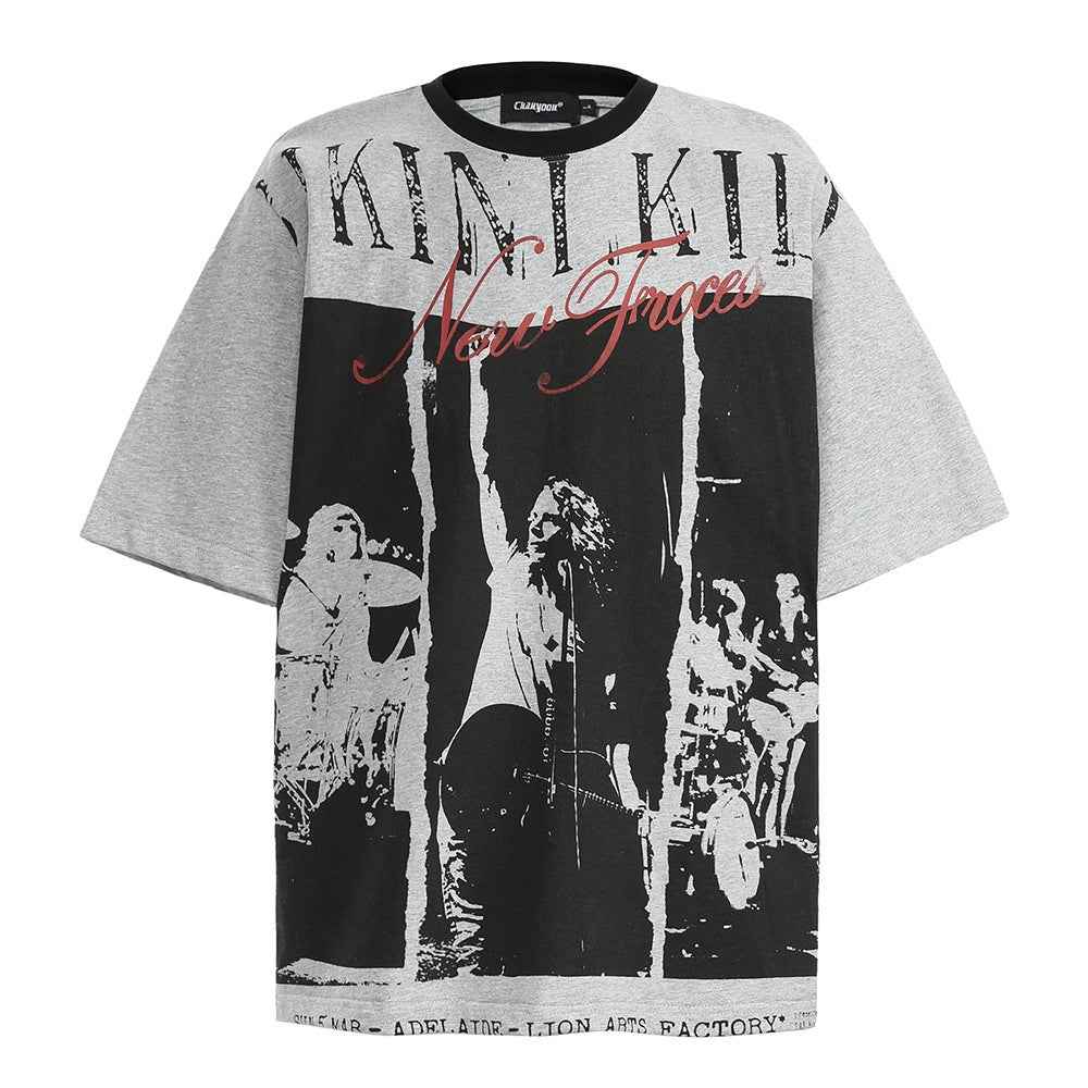 Printed Short Sleeve T-Shirt For Men | MuddyStock Originals Gray MuddyStock