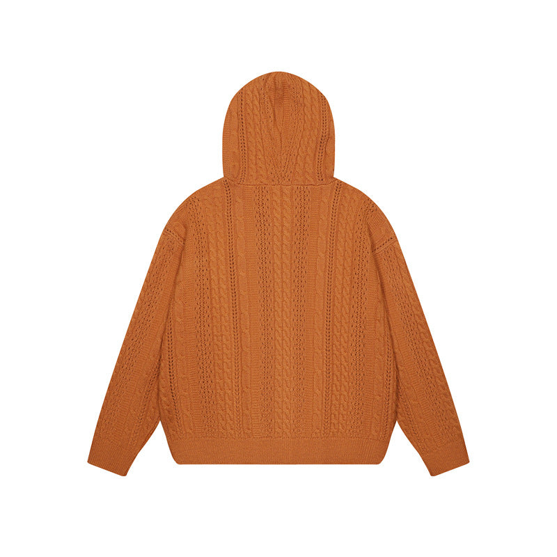 Twisted flower hollow zipper sweater for women | MuddyStock Originals