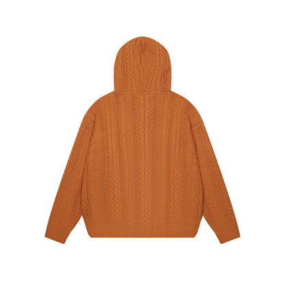 Twisted flower hollow zipper sweater for women | MuddyStock Originals
