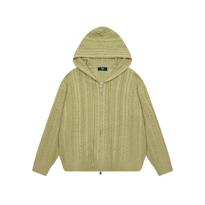 Twisted flower hollow zipper sweater for women | MuddyStock Originals
