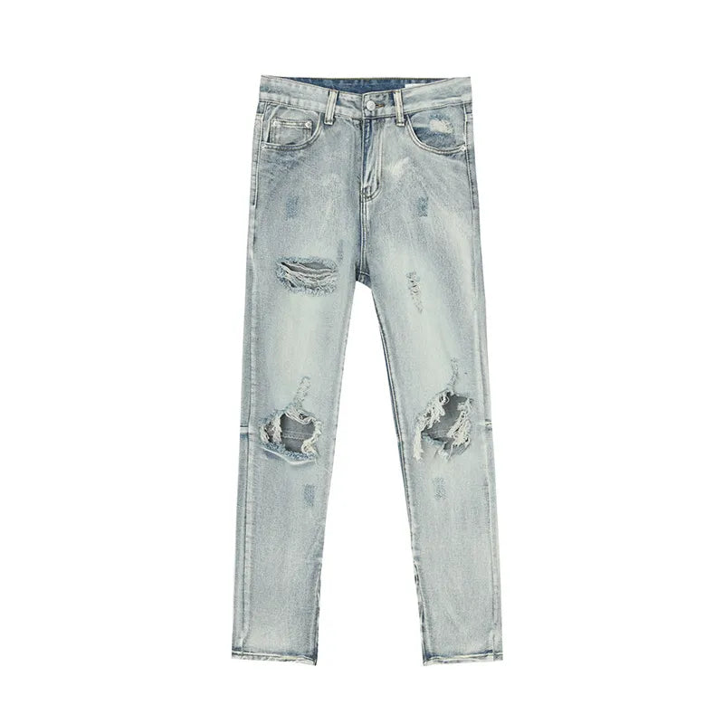 Distressed Skinny Jeans with Side Zip | MuddyStock Originals MuddyStock