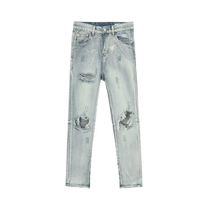 Distressed Skinny Jeans with Side Zip | MuddyStock Originals MuddyStock