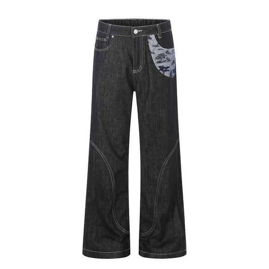Casual denim micro flared pants