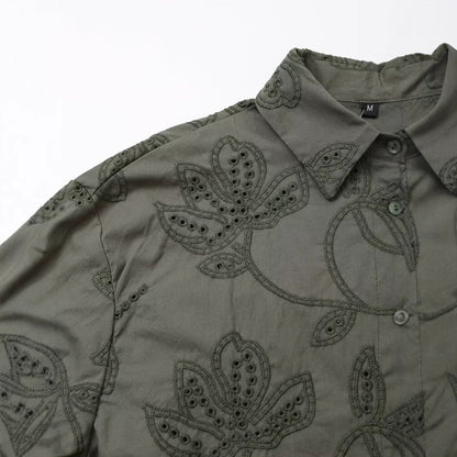 Simple and versatile loose embroidered shirt for women | MuddyStock Originals MuddyStock