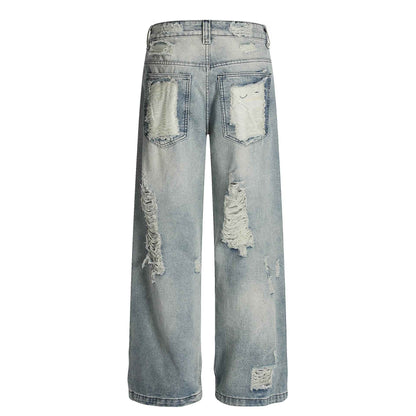 Distressed Wide Leg Jeans For Men | MuddyStock Originals