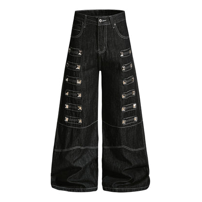 Wide leg jeans men's pants | MuddyStock Originals Black