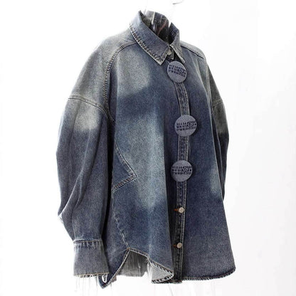 Designer's Large Denim Drop Shoulders Women Shirt | MuddyStock Originals MuddyStock