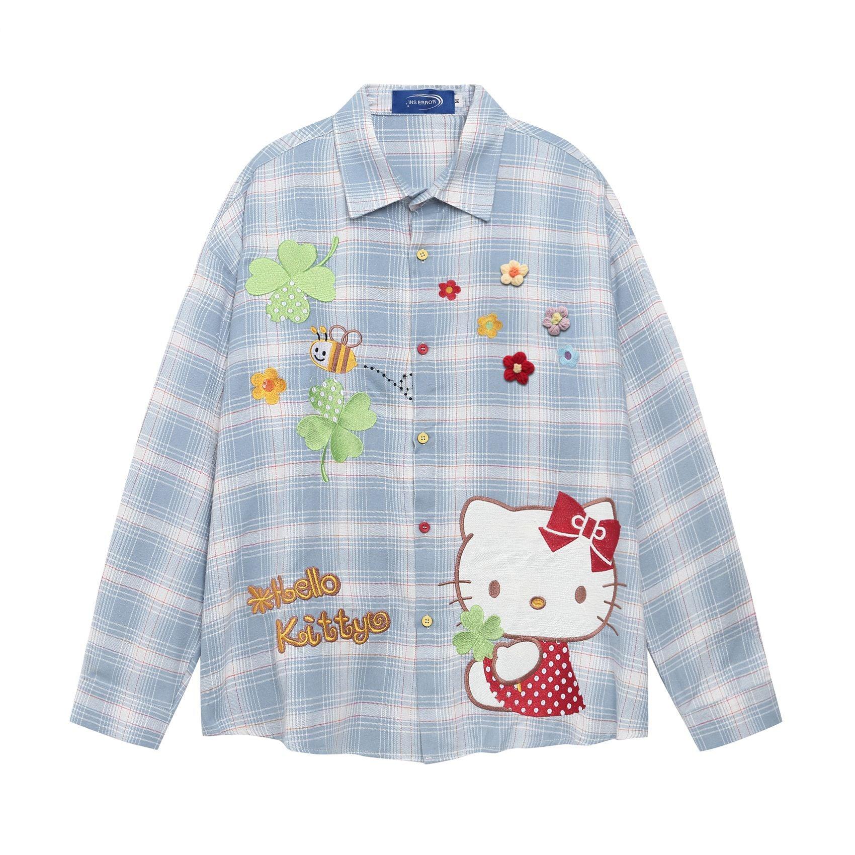 Checkered Turn-Down Collar Long Sleeve Shirt For Women | MuddyStock Originals
