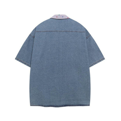Embroidery Denim Short Sleeve Shirt For Women | MuddyStock Originals MuddyStock