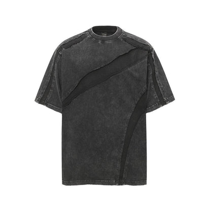 Worn-Out Washed Pure Cotton Short Sleeve T-Shirt For Men | MuddyStock Originals Black