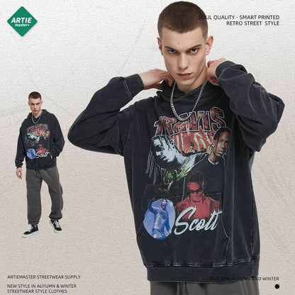 Breathable distressed printed hoodie for men | MuddyStock Originals MuddyStock
