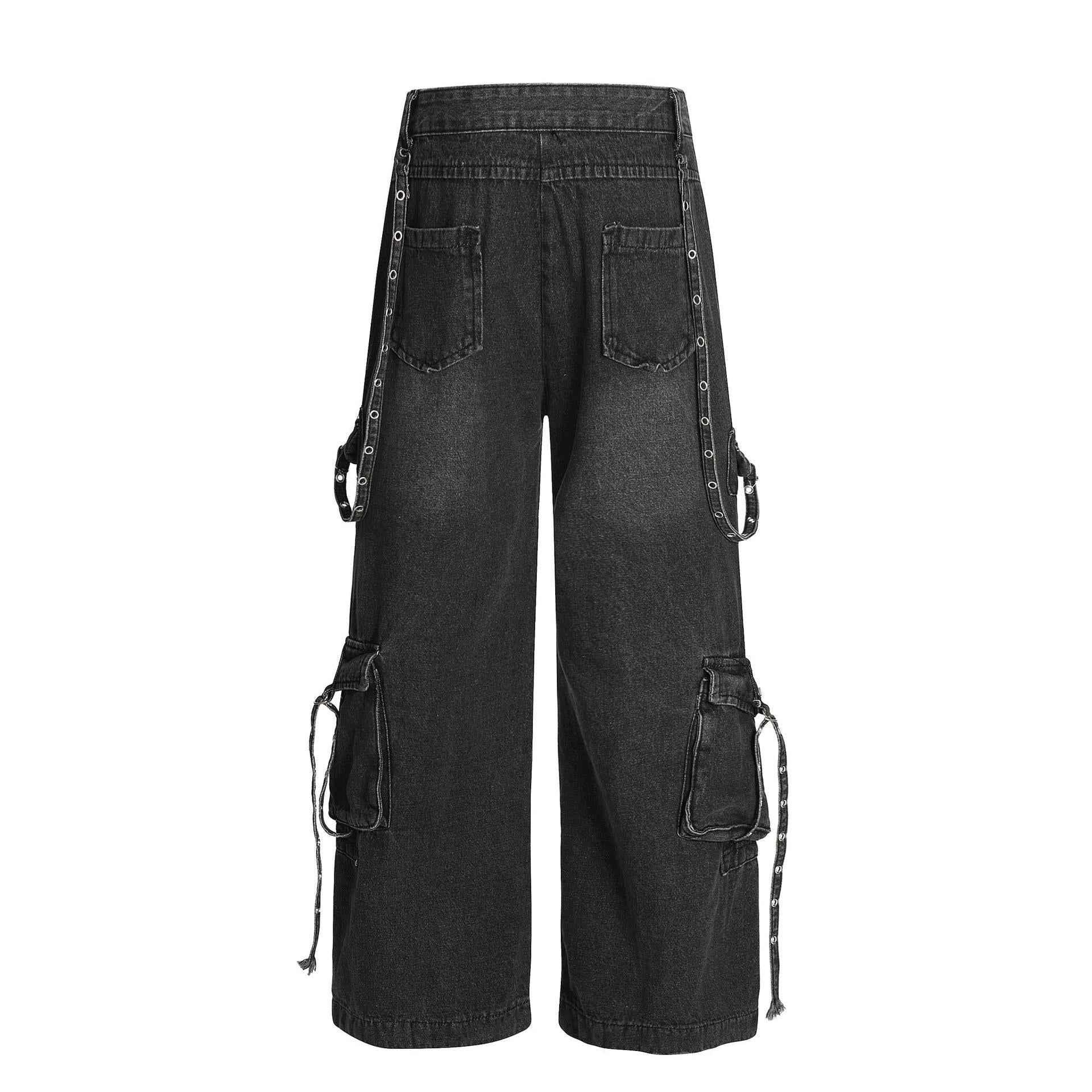 Retro ripped multi pocket workwear jeans for men | MuddyStock Originals