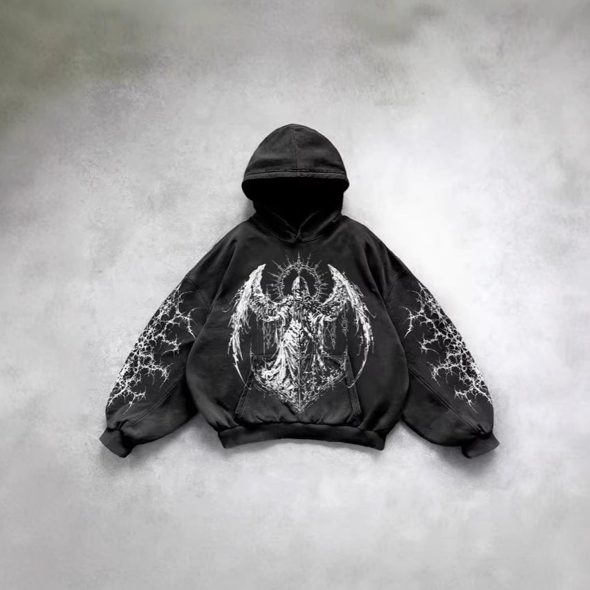 Hooded sweatshirt for boys cool and versatile commuter top Black 50 eprolo