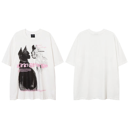 Face to face cat loose T-shirt for women | MuddyStock Originals MuddyStock